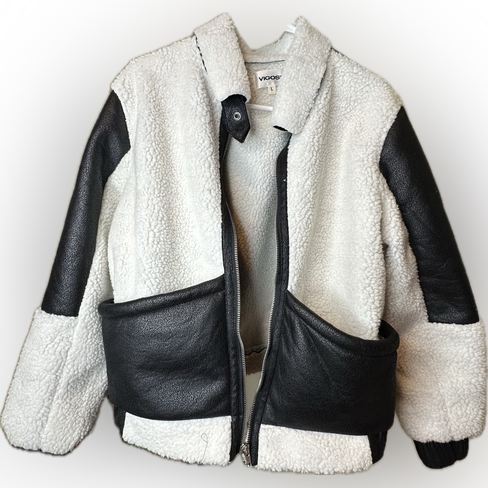 Vigoss Sherpa and Faux Leather Jacket